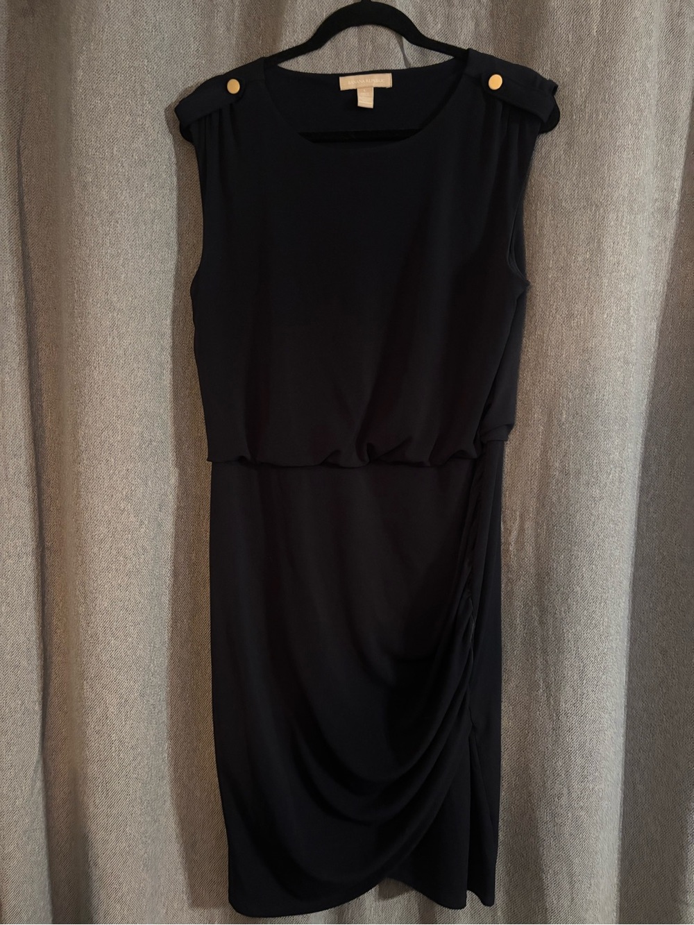Banana Republic Sleeveless Navy Draped Sheath Dress